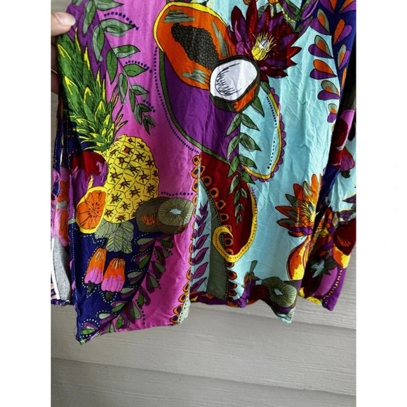 Farm  Rio sleeveless top blouse ‎ Floral Fruit Tropical Size S - Picture 6 of 10
